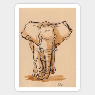 "Titan"  Elephant Ink Wash Painting #25 Sticker